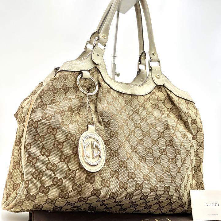ヤフオク! - 1円《美品》GUCCI グッチ スーキー トートバッグ 【公式通販】 GUCCI グッチ 美品 ショルダー付き ハンドバッグ レザー ハンドバッグ