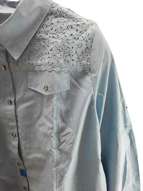 SS1068* новый товар есть перевод материнство рубашка roll выше рукав передний кнопка плечо гонки цветочный принт плечо украшение кнопка украшение карман M размер голубой 