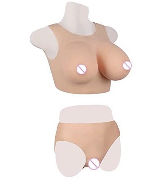 シリコンバスト シリコンパンツ 2点セット 女装おっぱい 人工乳房 偽乳 真綿充填 女装 コスプレ 変装用 女性になる 超リアルな手触り