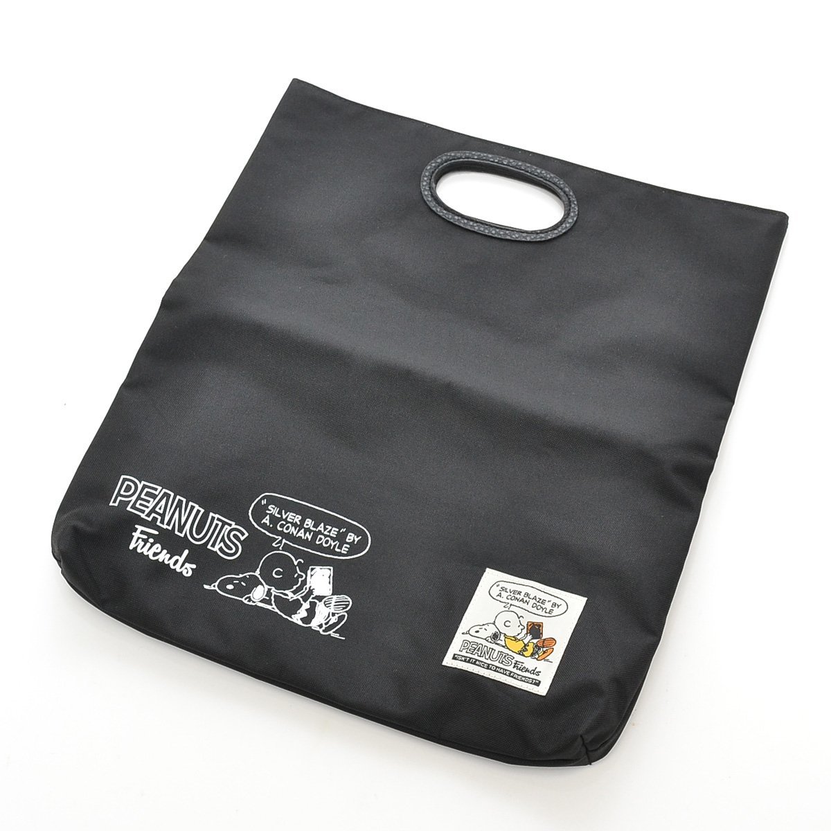 *452455 PEANUTS Peanuts 2WAY Flat pouch bag shoulder bag Snoopy canvas lady's black 