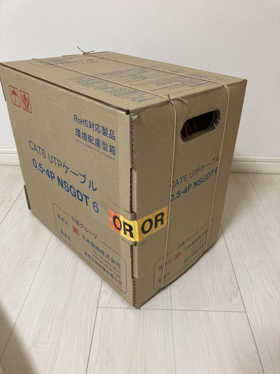 日本製線 Cat6 LANケーブル オレンジ 300m 1箱-