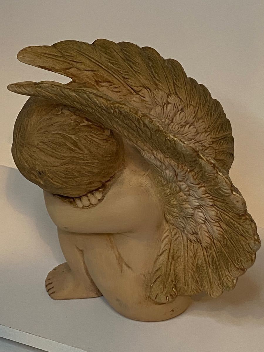 ベビーエンジェル　天使の眠り　陶器　ヴィンテージ   オブジェ　アンティーク　置物　