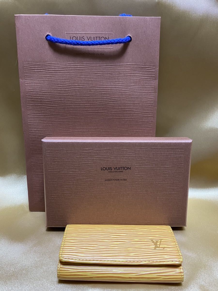 極美品　LOUIS VUITTON ルイヴィトン エピ ４連キーケース ミュルティクレ４　イエロー　黄色　化粧箱・ショッパー付き　正規品