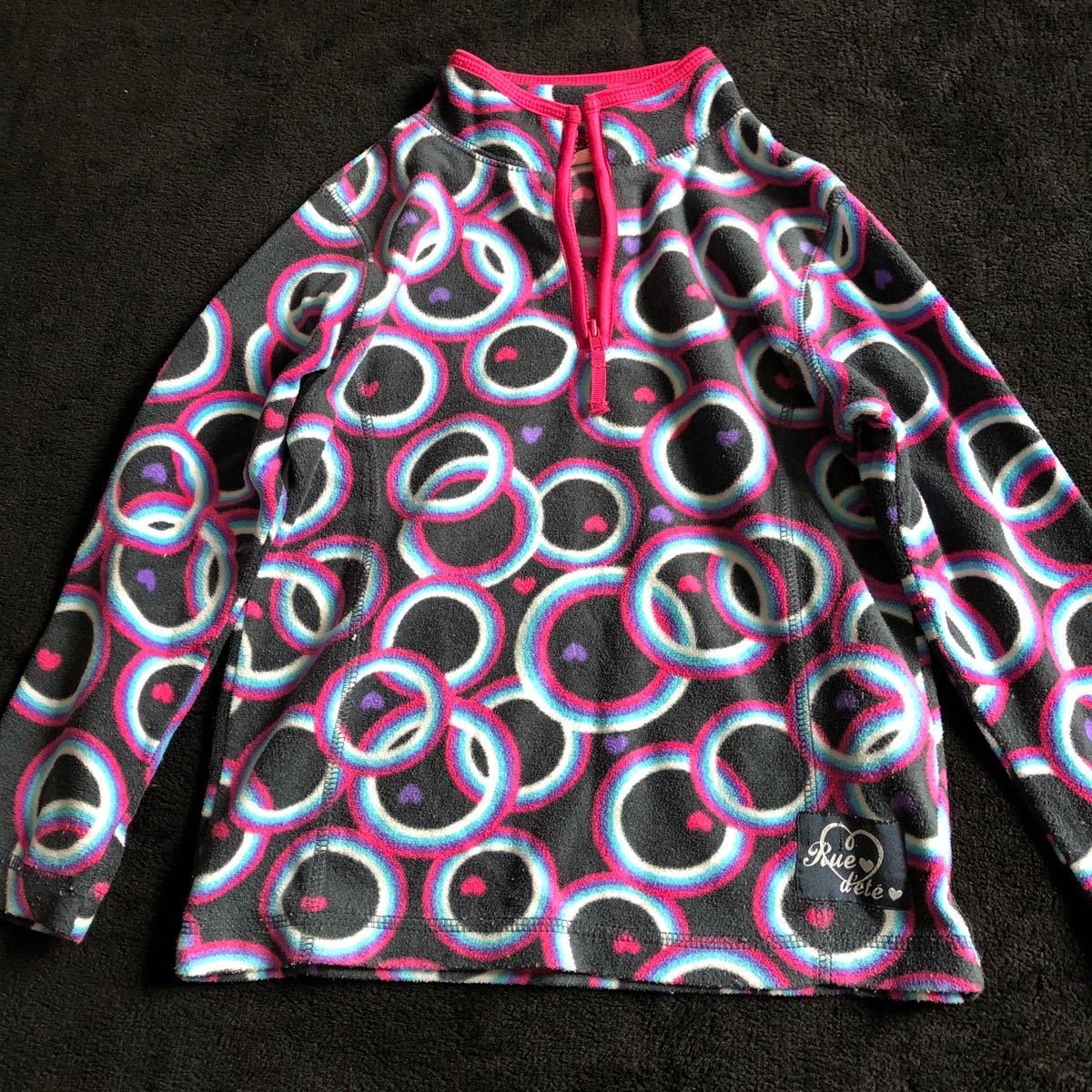 120 レトロ柄 フリース ジャケット ハート柄|PayPayフリマ