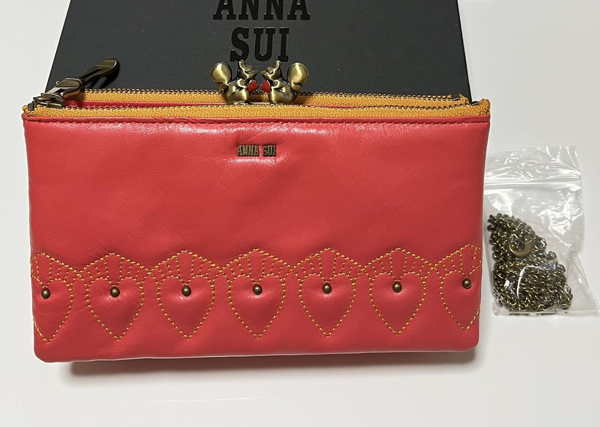 ANNA SUI アナ スイ キッシング 内口金お財布ショルダー ピンク 新品