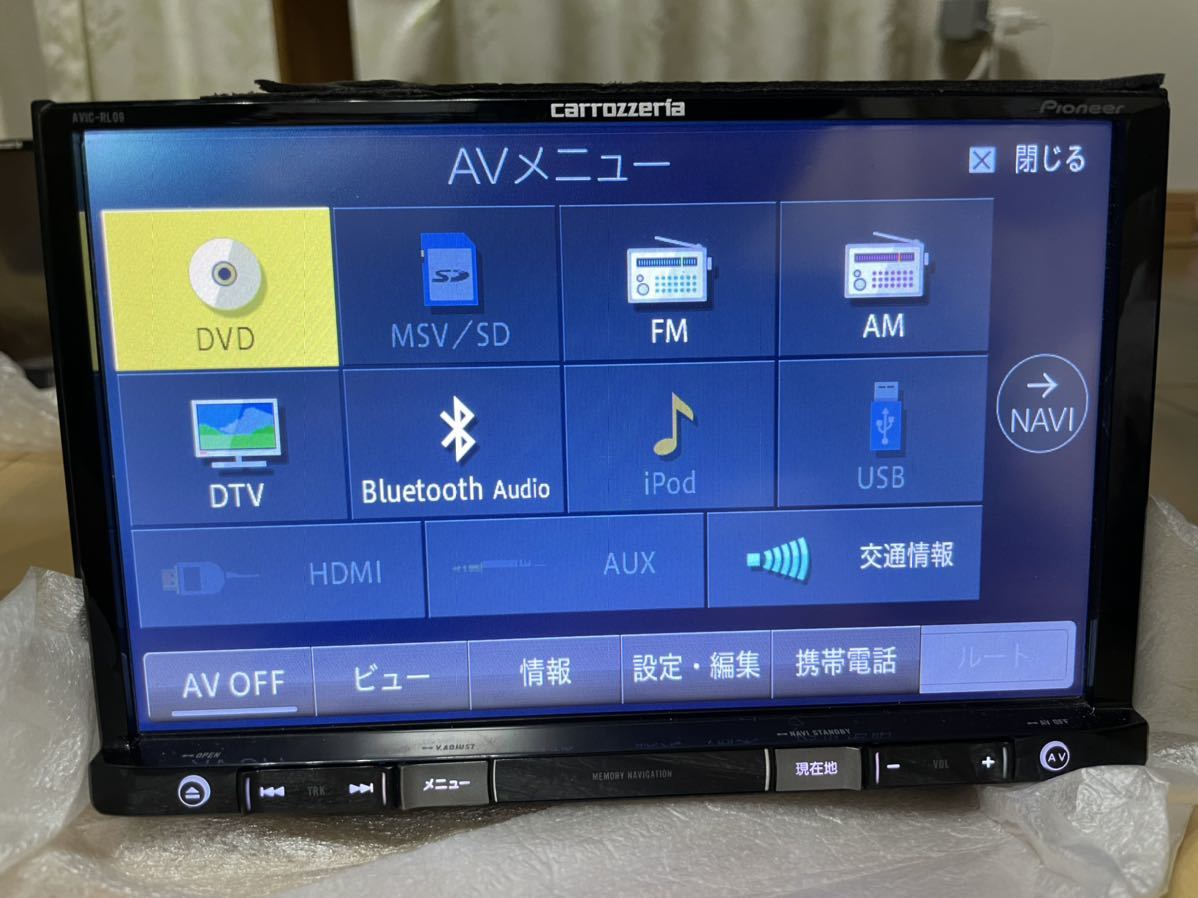 カロッツェリア 楽ナビ RL09 8インチ 2022年地図 新品地デジアンテナ-