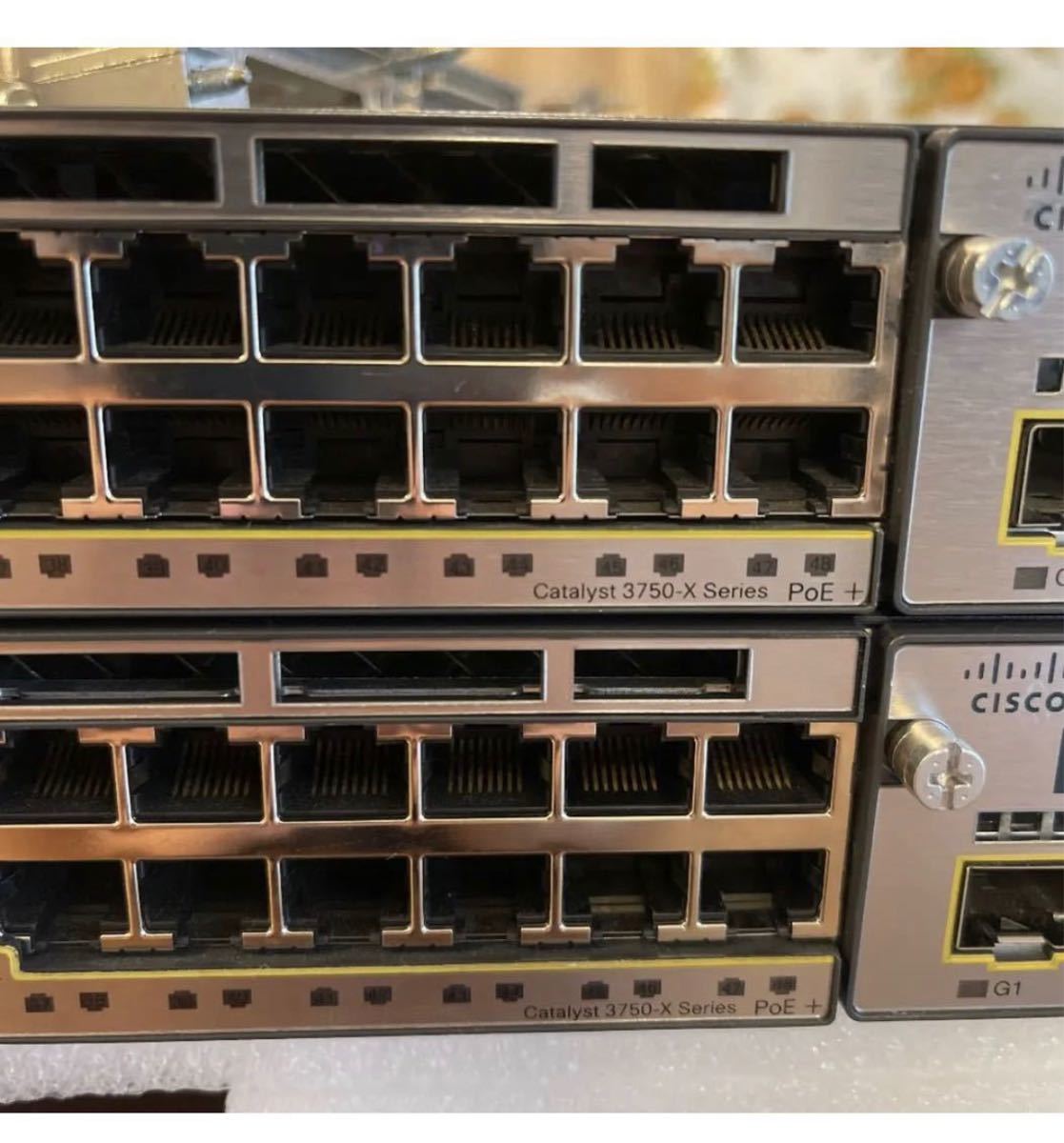 Cisco WS-C3750X-48P-S L3スイッチ 2台スタッキングセット