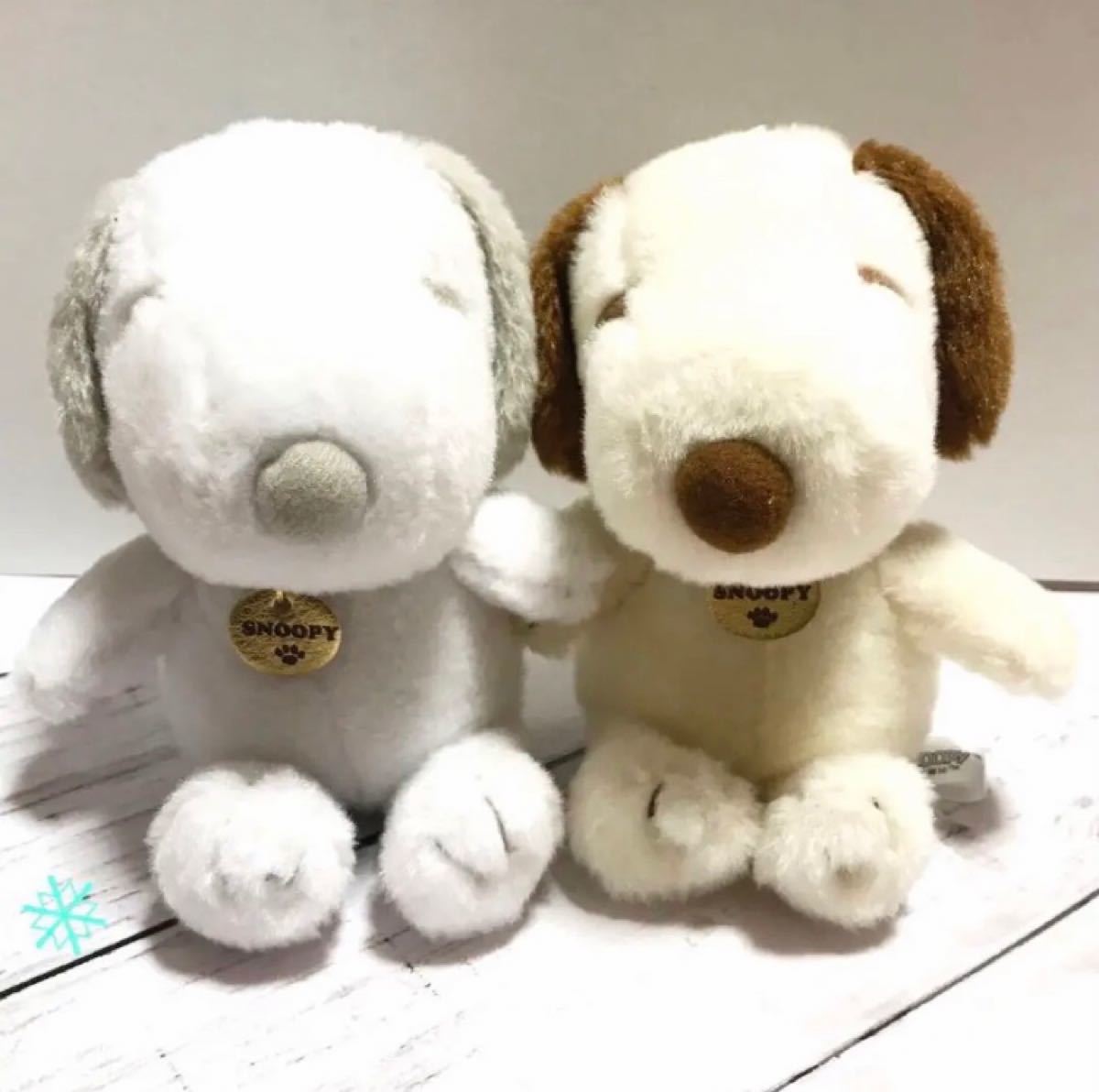 未使用】スヌーピー ぬいぐるみ ペア 色違い ゴールド 未使用】スヌーピー ぬいぐるみ ペア 色違い ゴールド