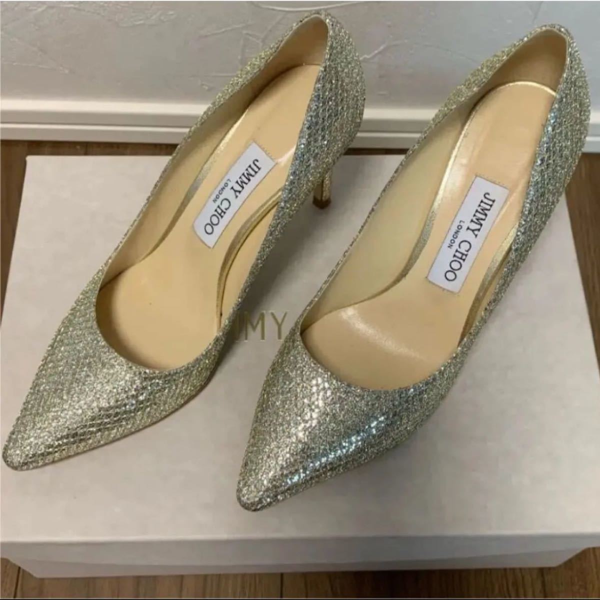 ジミーチュウ★JIMMY CHOO ROMY 85 champagne レディースパンプス