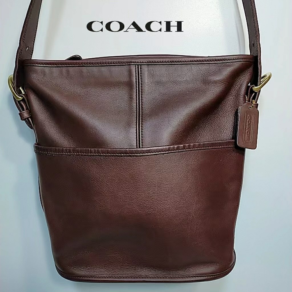美品 オールドコーチ ショルダーバッグ 本革 ブラウン メンズ