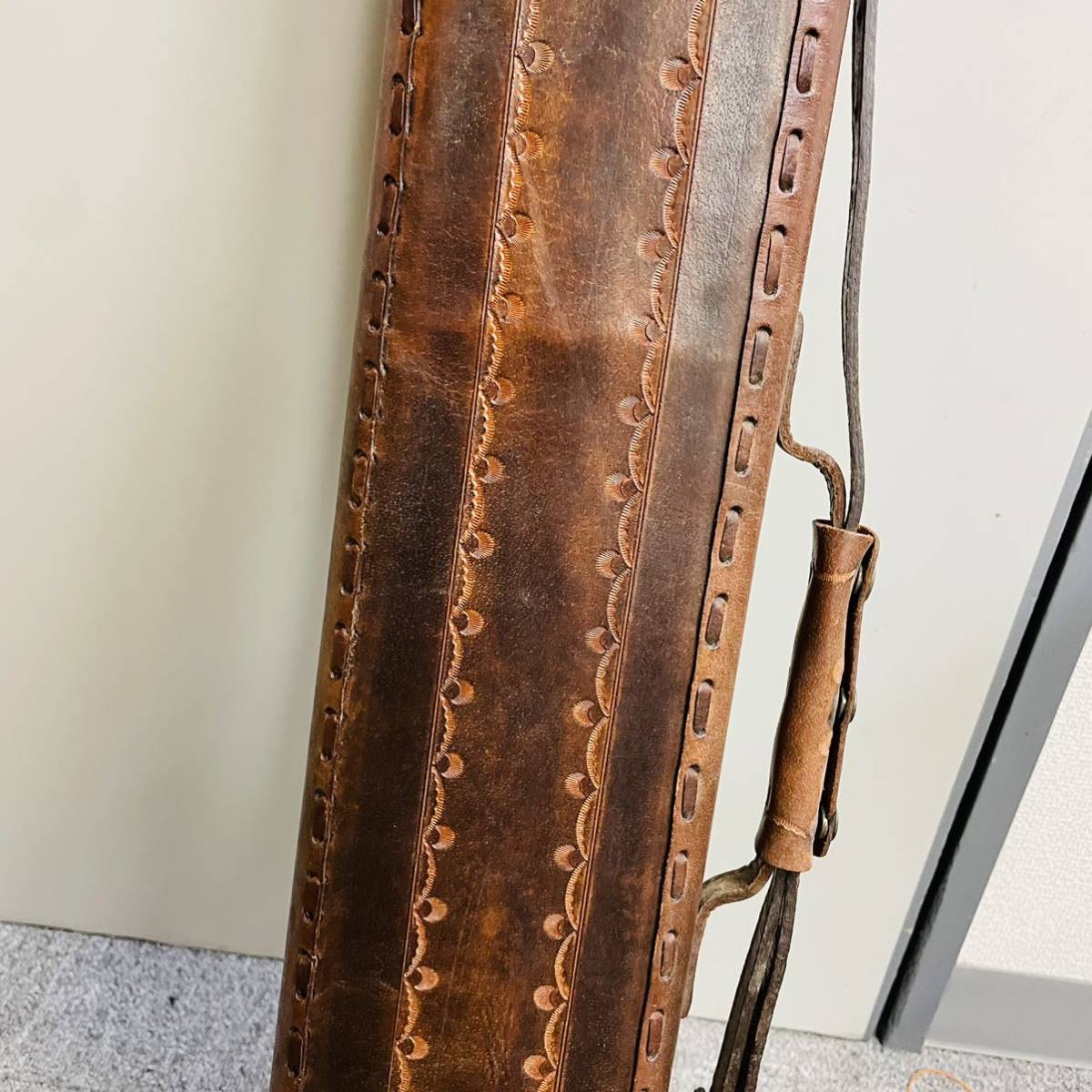 キューケース 本革 メーカー不明 3×5 ヴィンテージ アンティーク ビリヤード Justis?? TAD?? Denith Swift?? NN6052_画像7