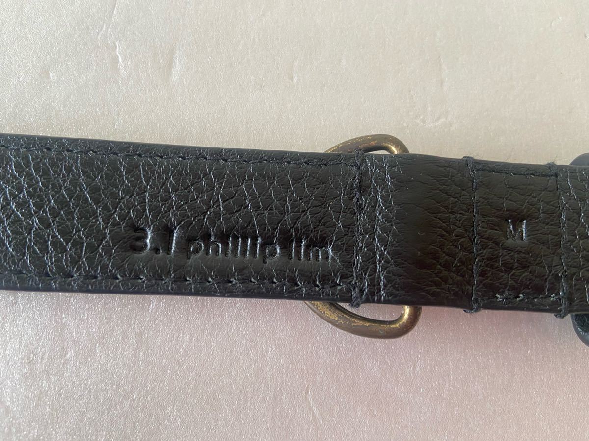 3.1 phillip lim sizeM leather belt do King men's black black beads suede 3.1 Philip rim 