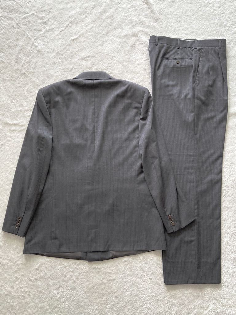 Belvest size52 Италия производства шерсть костюм серый полоса жакет слаксы мужской bell лучший 