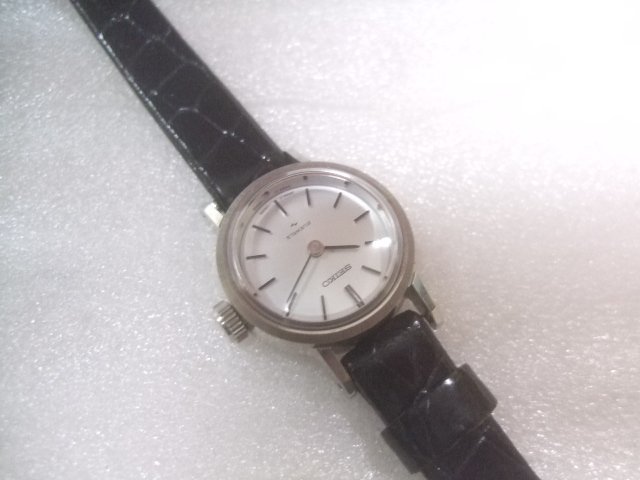 デッドストック未使用70s高級セイコーシンプル2針手巻腕時計動品　W080_画像5