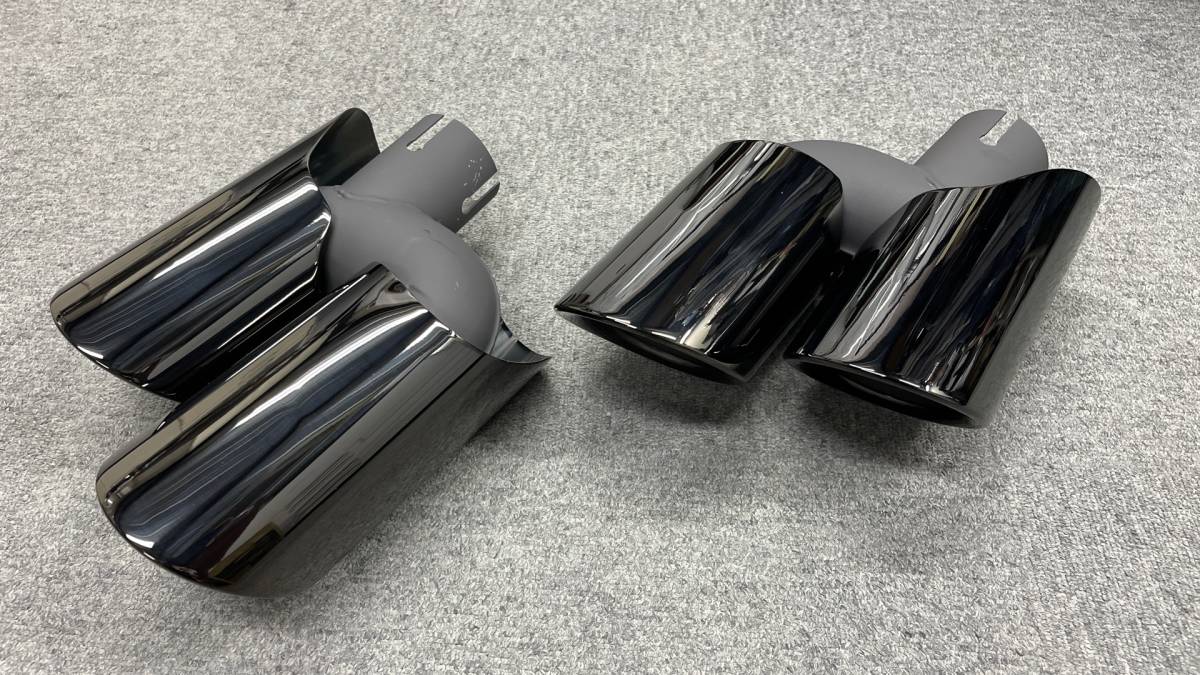  made of stainless steel Porsche [PORCHE] Macan / Macan S[Macan] look GTS specification black chrome all-purpose muffler tail left right set 8092C