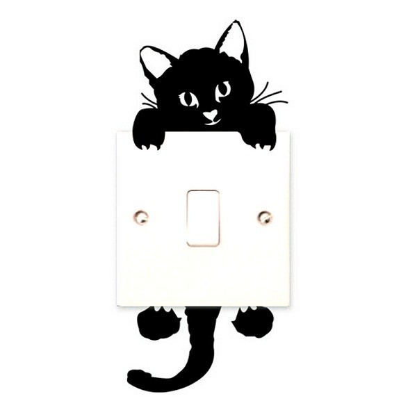 [ new goods ] lovely cat switch sticker Home equipment ornament .....