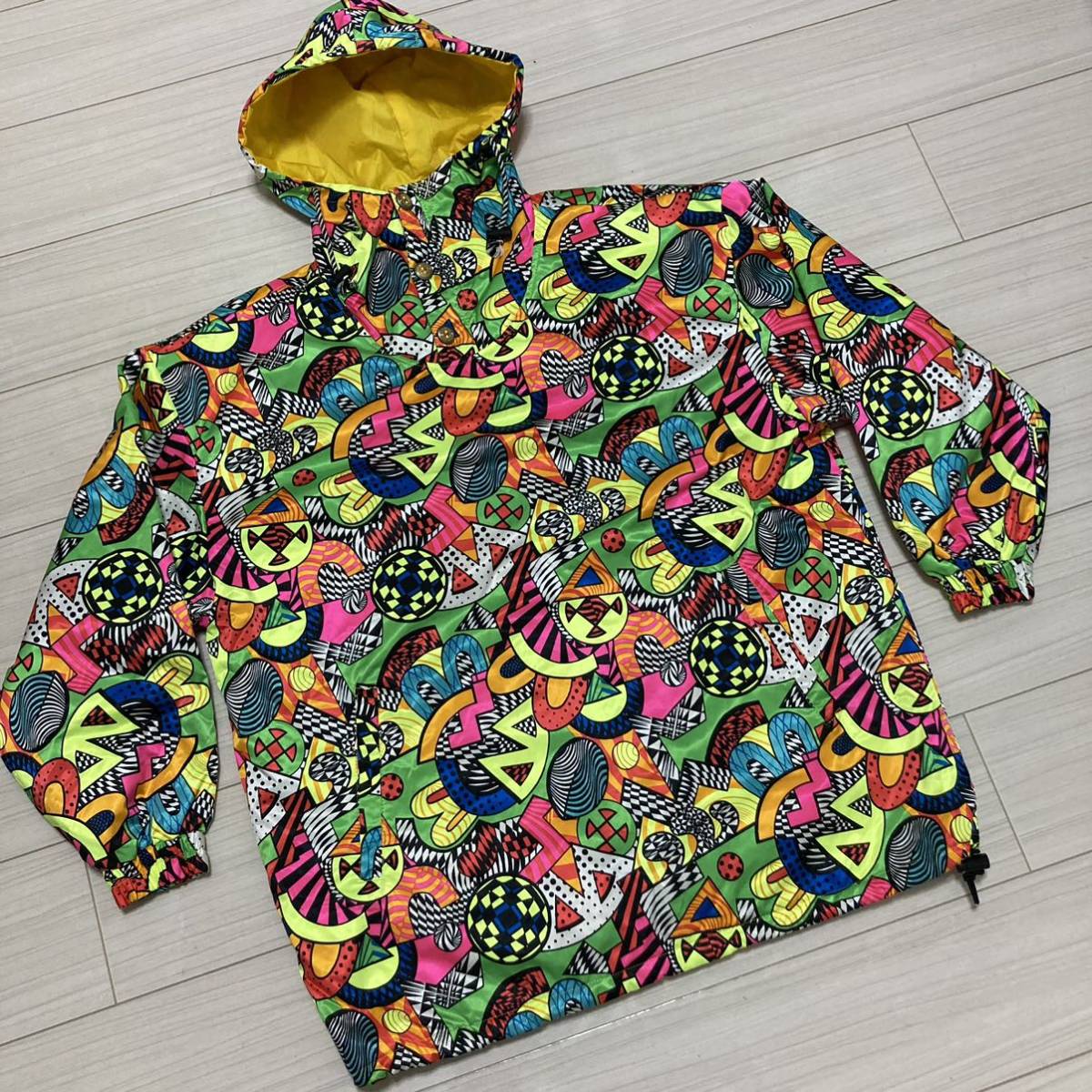 90s Vintage adidas デサント 中綿 アノラック パーカー 総柄 M 90s Vintage adidas デサント 中綿 アノラック パーカー 総柄 M