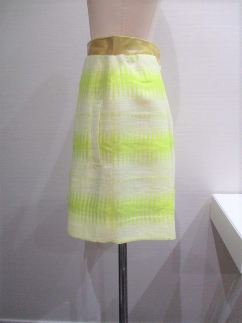 アヴィ　avie　日本製　スカート　　サイズ2　イエロー白_画像8