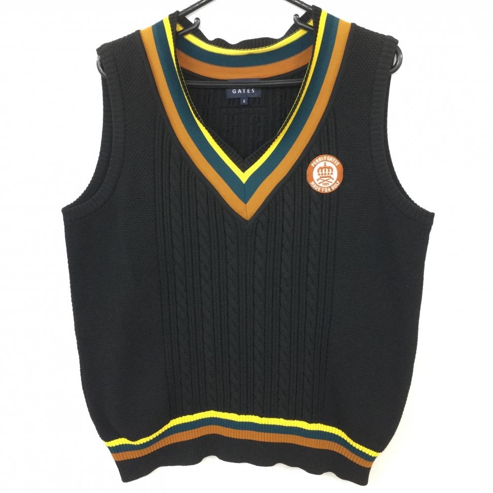 【人気商品】 【美品】PEARLY GATES ゴルフウェア 6(XL) メンズ Vネック 黒×ブラウン ニットベスト パーリーゲイツ パーリーゲイツ 【人気商品】 【美品】PEARLY GATES ゴルフウェア 6(XL) メンズ Vネック 黒×ブラウン ニットベスト パーリーゲイツ パーリーゲイツ