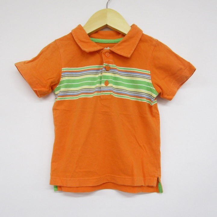 ベビーギャップ 半袖ポロシャツ カットソー ボーダー 男の子用 90サイズ 橙 ベビー 子供服 baby Gap_画像1