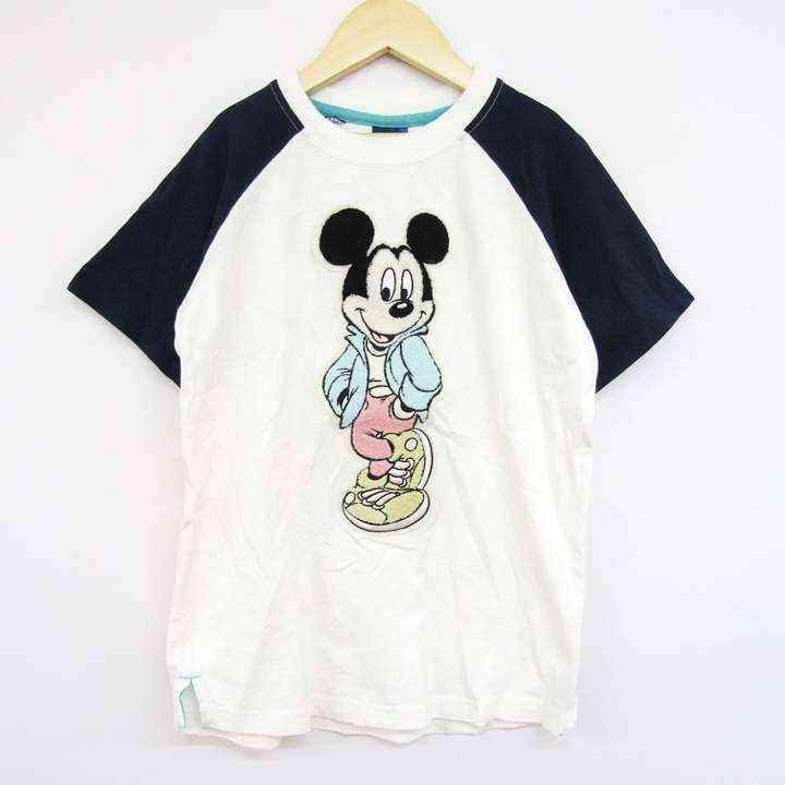 ディズニー 半袖Tシャツ トップス 丸首 ミッキー 男の子用 150サイズ 白 キッズ 子供服 Disney_画像1