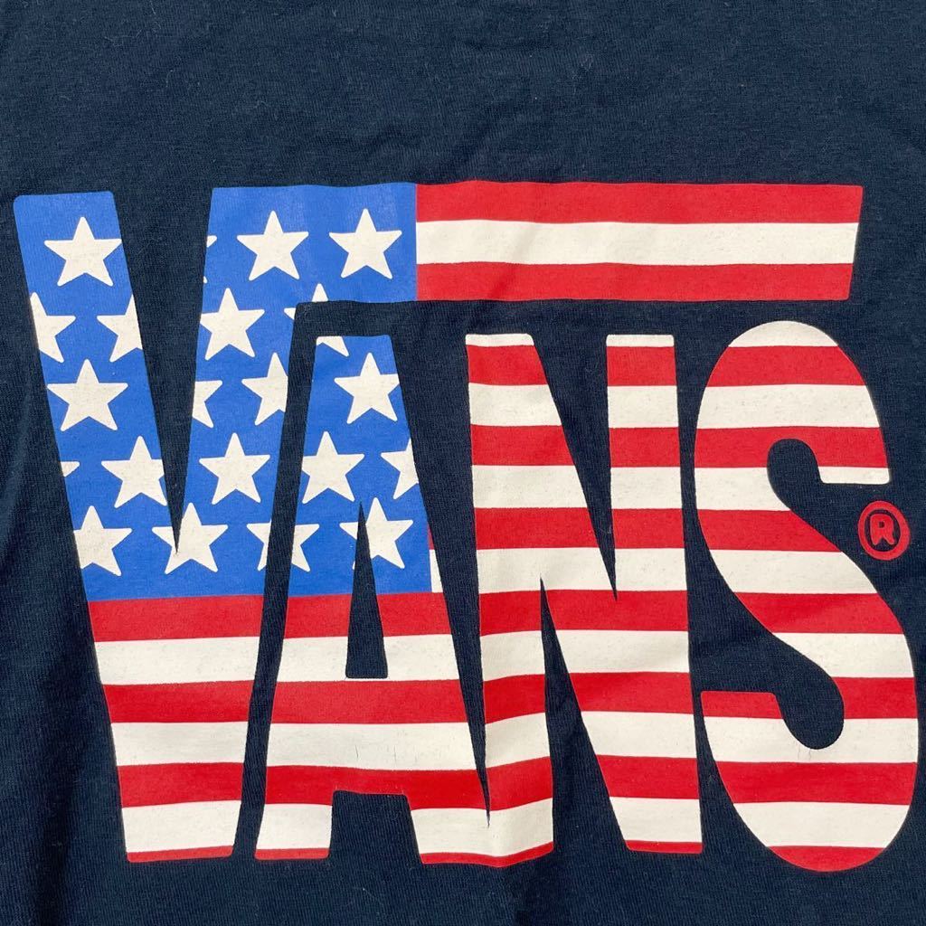 US限定 VANS バンズ 星条旗 Tシャツ M ネイビー_画像3