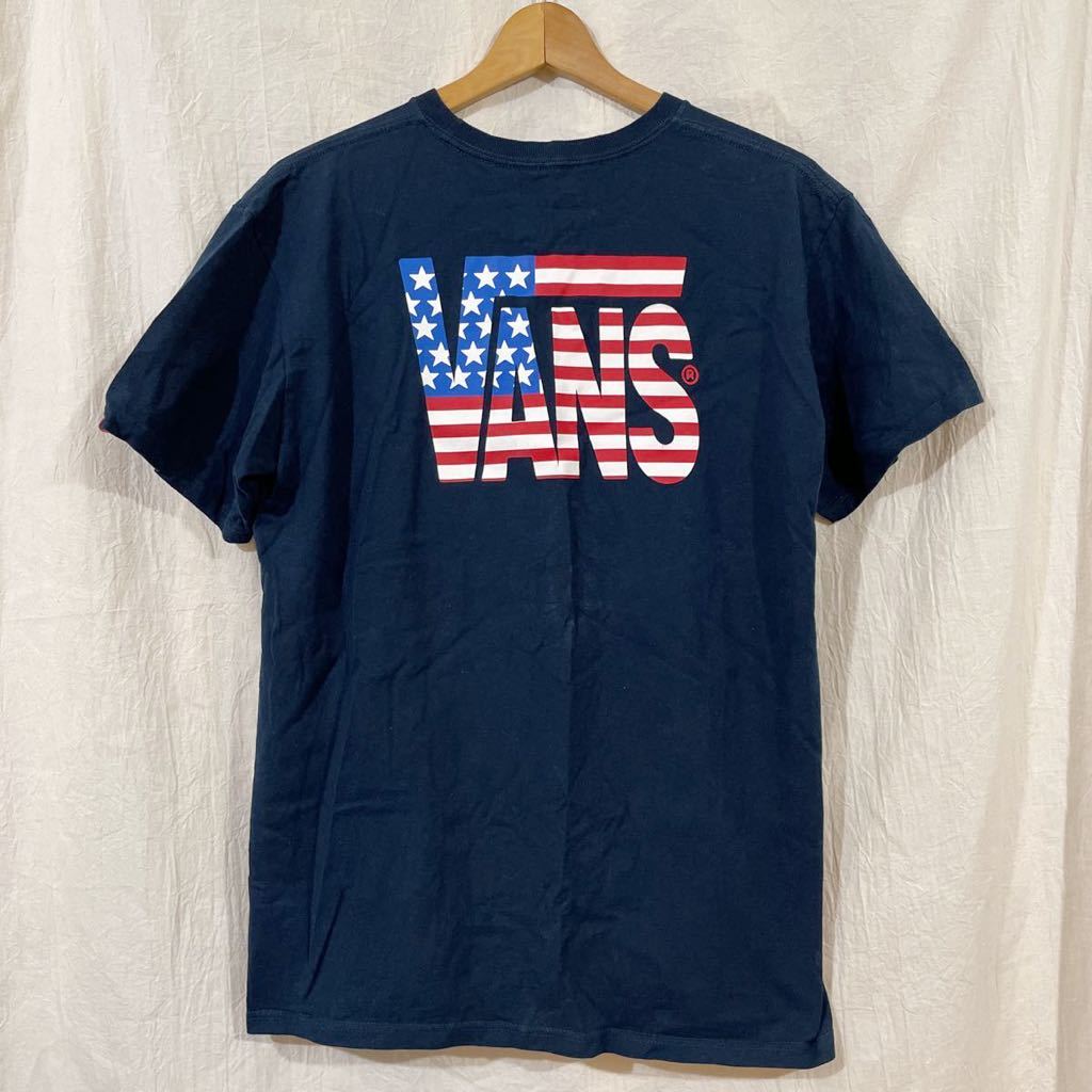 US限定 VANS バンズ 星条旗 Tシャツ M ネイビー_画像1