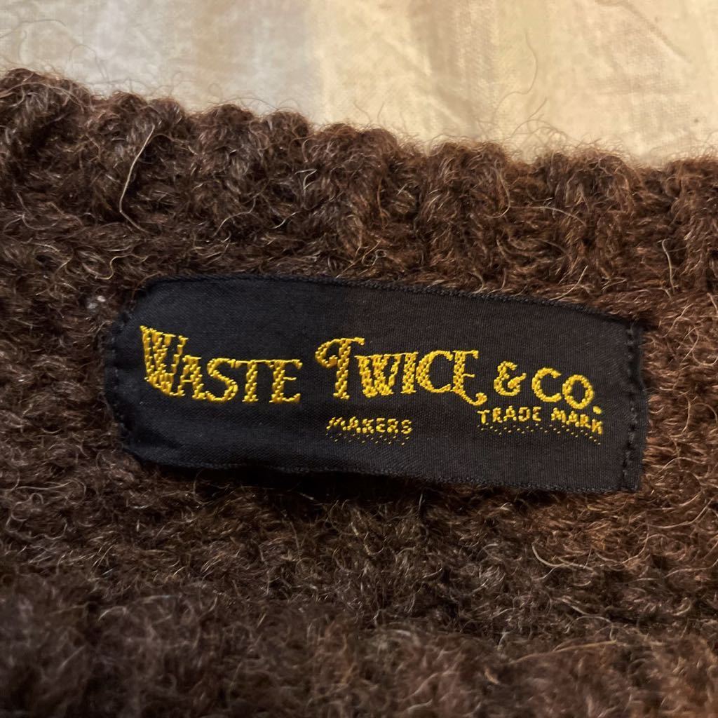 WASTE TWICE ニット セーター 36 ブラウン ウール ウエストトゥワイス_画像4