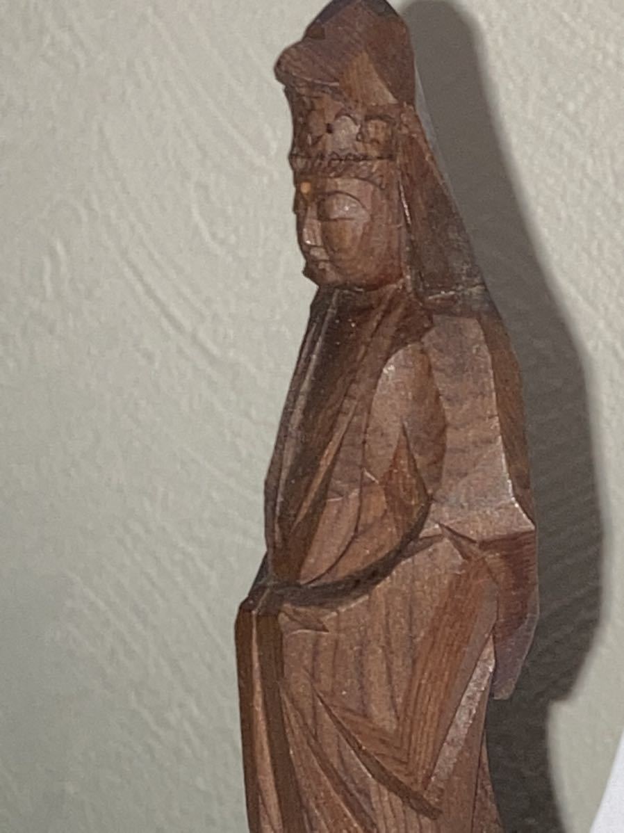 代引可】 仏像 谷口堅助作 飛騨一位一刀彫 谷口堅助作 合掌観音像 仏像