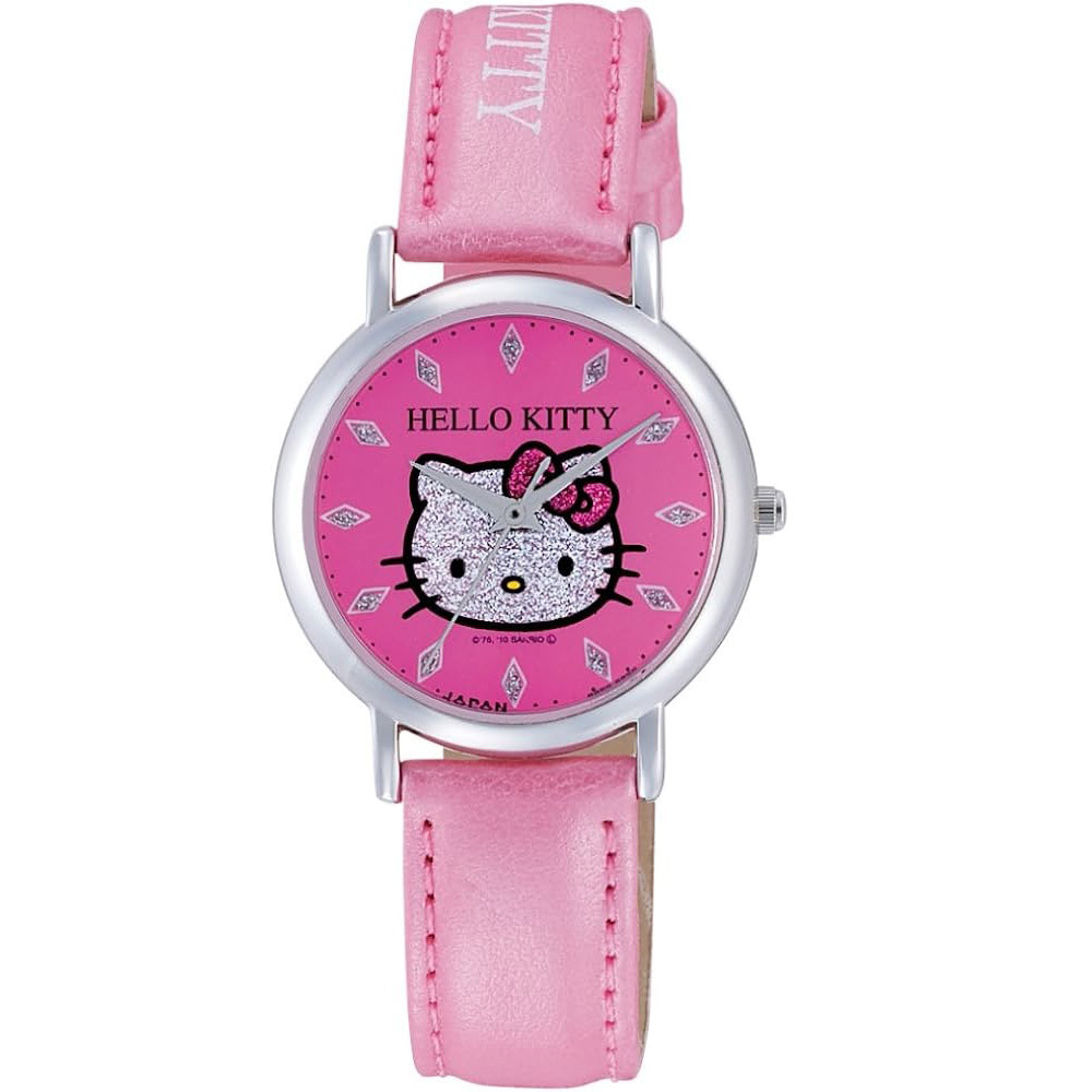  Citizen wristwatch Hello Kitty waterproof leather belt made in Japan 0009N002 pink 4966006059168/ free shipping mail service Point ..