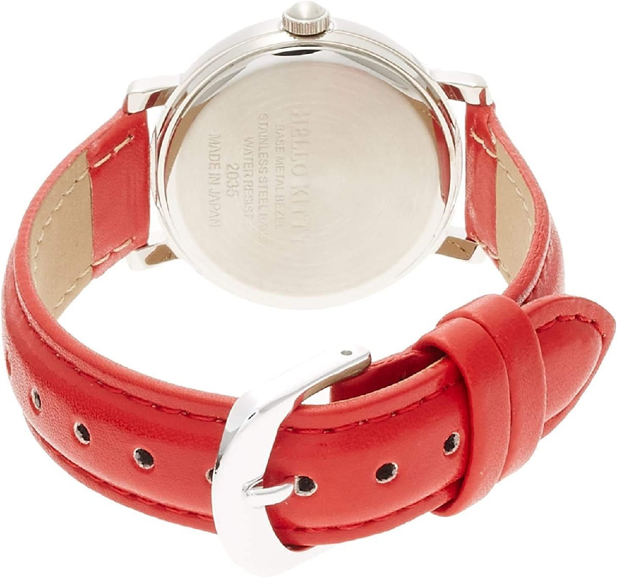  Citizen наручные часы Hello Kitty водонепроницаемый кожа ремень сделано в Японии 0003N003 серебряный / красный 4966006058192/ бесплатная доставка почтовая доставка отметка ..