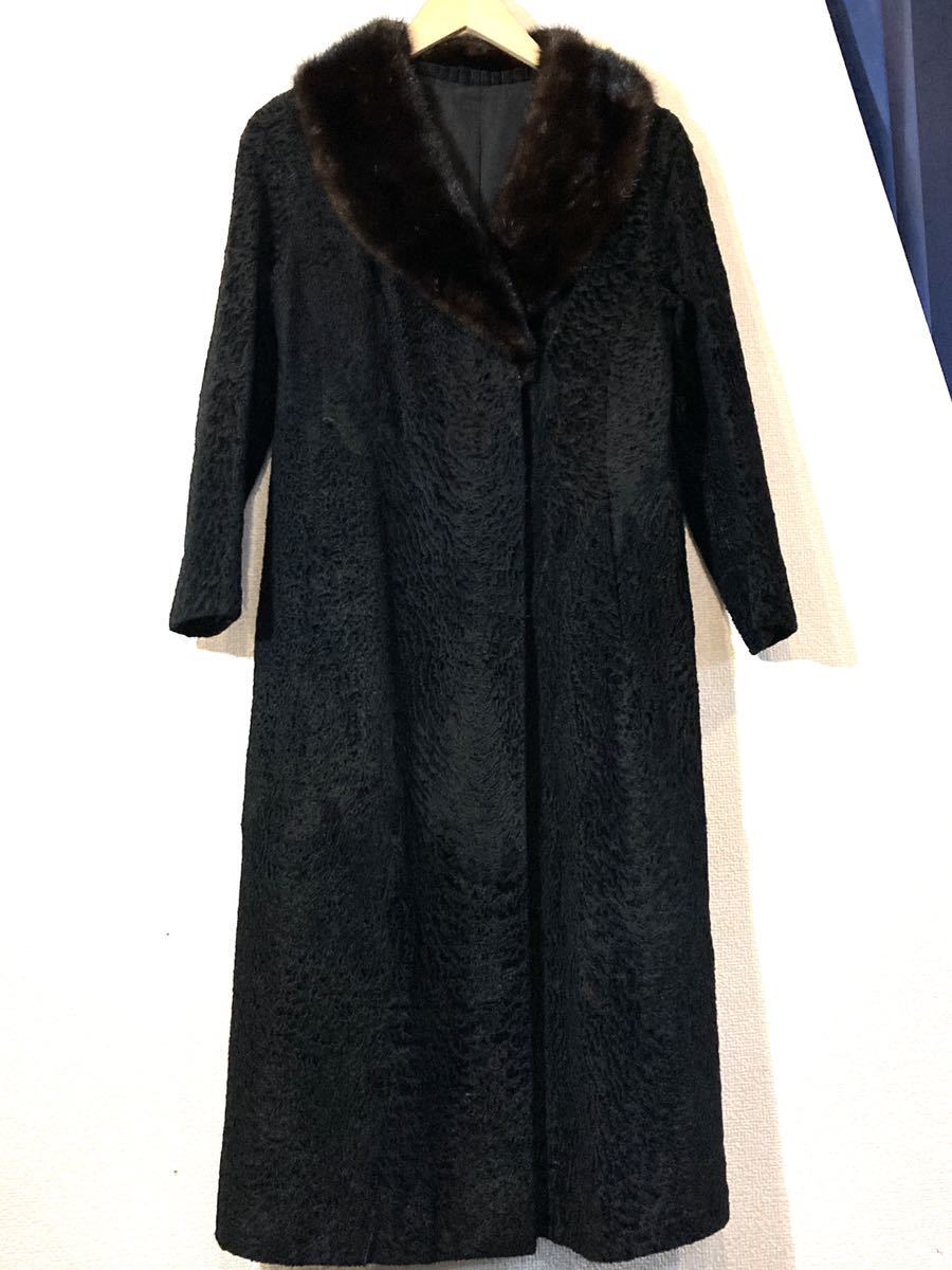 ROTINY！MINK FUR COAT！ミンクファーコート！ロング！毛皮！リアルファー！ベルベット！ダブル！ロティニー！ブラック！ブラウン！黒！茶_画像1