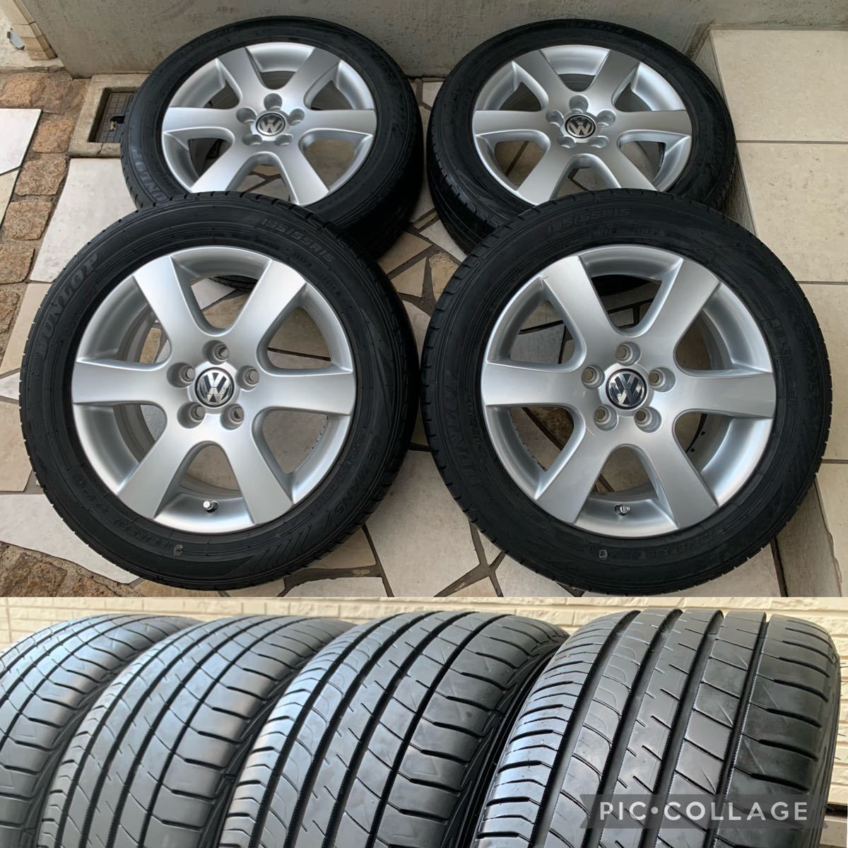 ヤフオク! - 【バリ山美品】【タイヤカバー付】195/55R15 VW