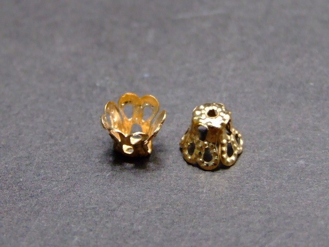 ≪p3-1124A≫●座金●6ｘ5mm●100個セット●金色 ゴールド●パーツ●天然石●パワーストーンアクセサリー作りに●ポイント消化_画像1