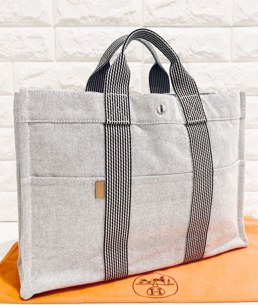 HERMES 新品同様 エルメス ニューフールトゥ トート バッグ グレー