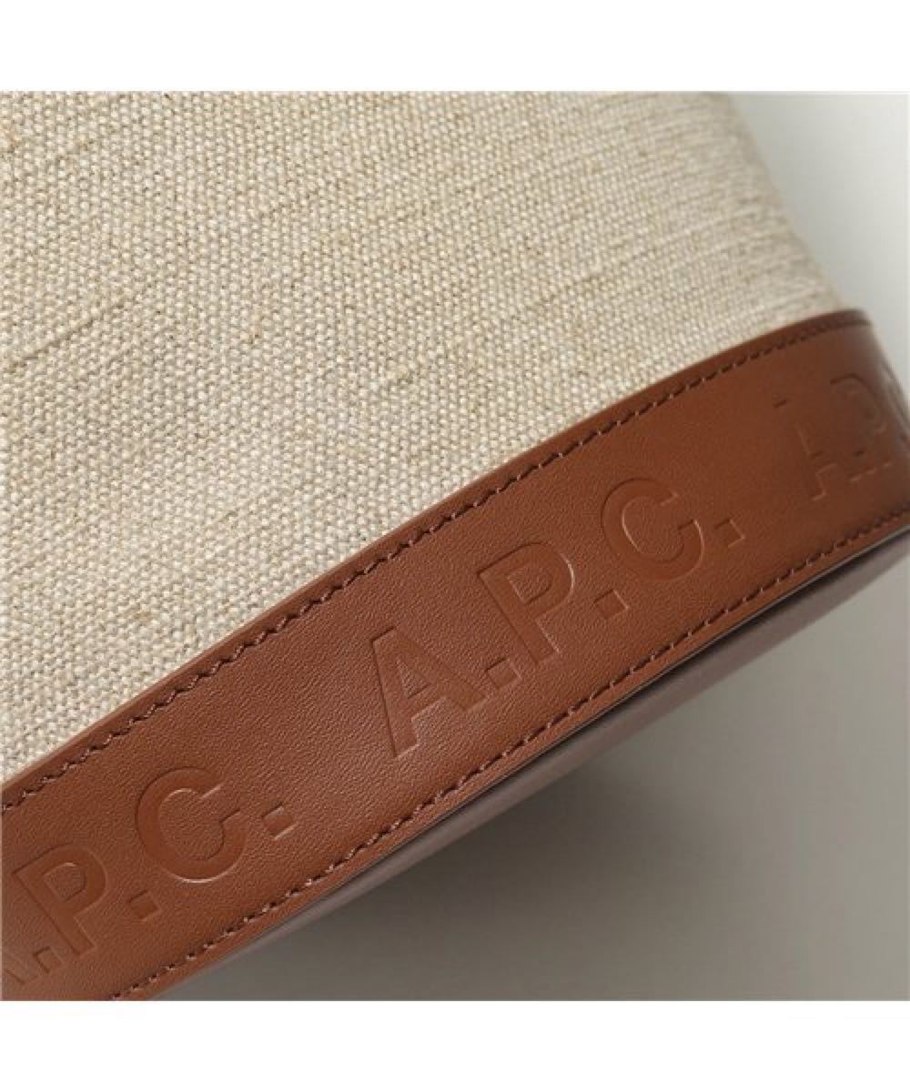 アーペーセー　A.P.C.定価40700円　　ジュートキャンバス×レザー バケツバッグ ショルダー　ポシェット