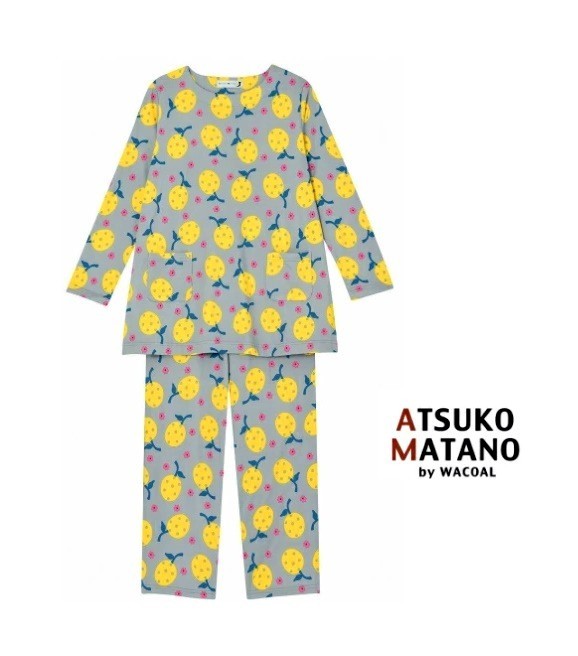 新品 ワコール マタノアツコ パジャマ SPサイズ ルームウェア グレー ATSUKO MATANO wacoal 花柄