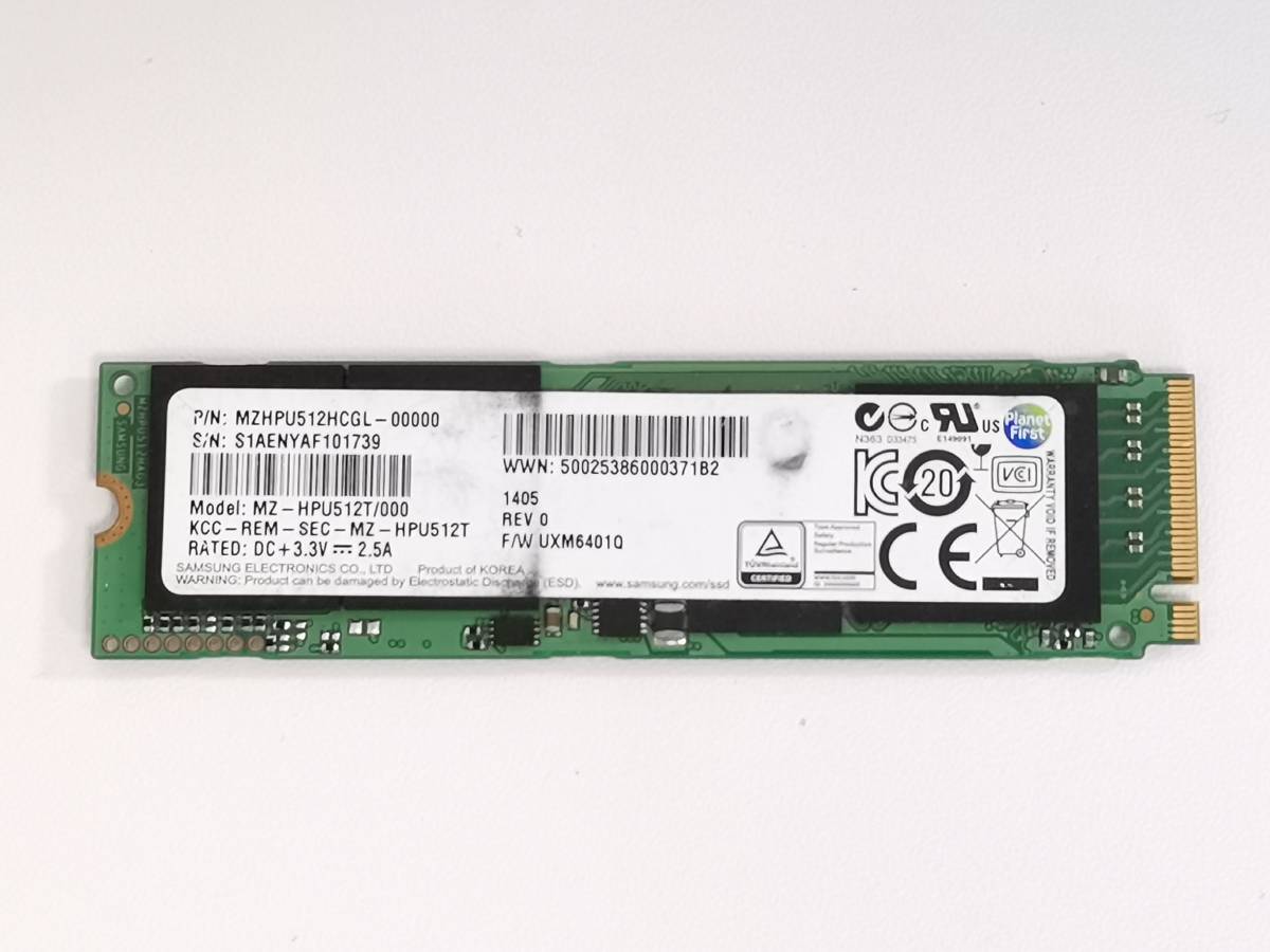 Samsung M.2 AHCI SSD 512GB MZ-HPU512T MZHPU512HCGL 動作確認済 -25-