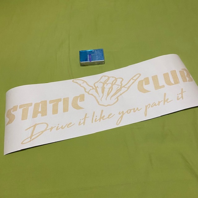 STATIC CLUB バナーステッカー　Gold クローム　抜きステッカー　USDM 　スタティッククラブ　車高調派　車高調_画像1