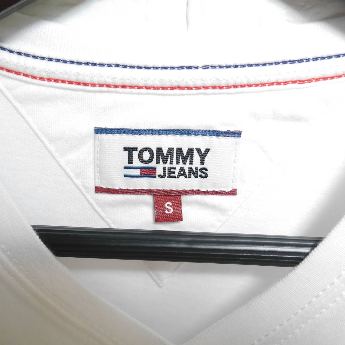 A520 ◇ TOMMY JEANS | トミー ジーンズ　半袖シャツ　白　中古　サイズＳ_画像8