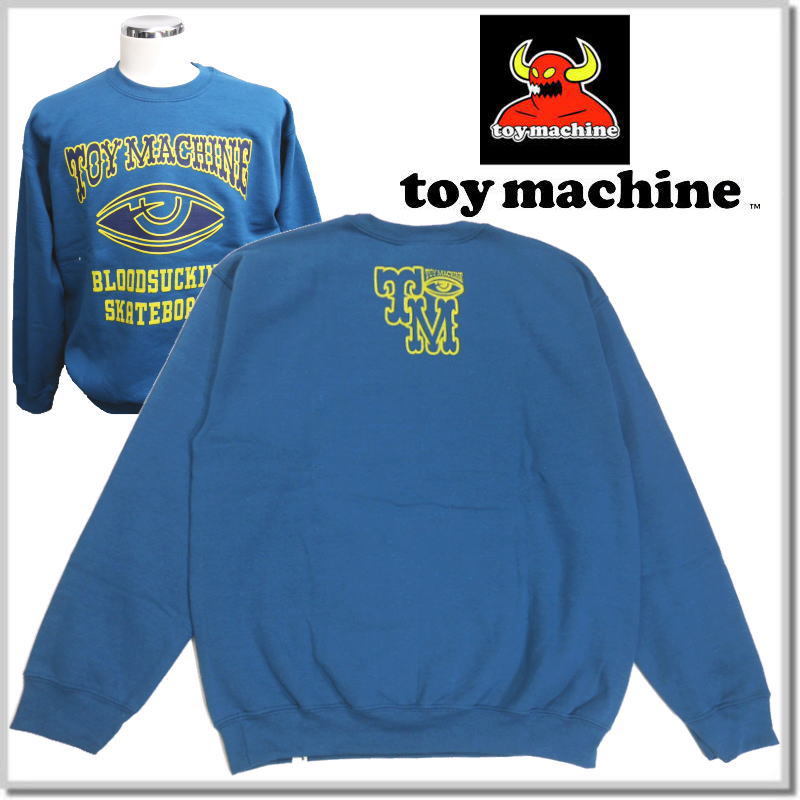 トイマシーン toy machine TM & EYE SWEAT CREW TMFCSW12-BLUE GREEN-M トレーナー カットソー