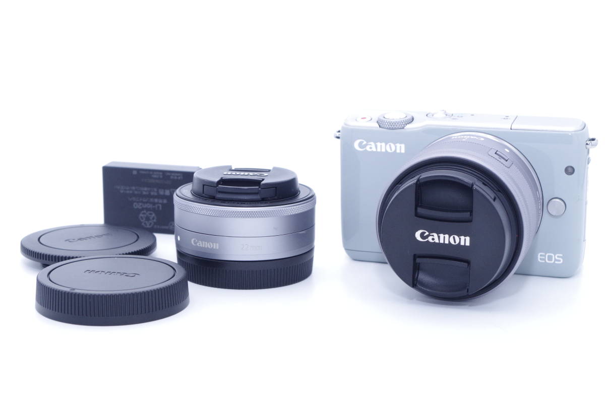 b0616【外観美品】 Canon キヤノン EOS M10 ダブルレンズキット グレー ...