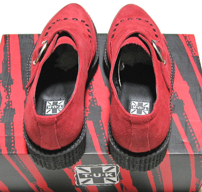 【未使用】T.U.K SHOES（ティーユーケー）■Red Suede Buckle Pointed Creeper Shoe ■US6/UK5(約24㎝程) [訳あり][デッドストック] _画像3