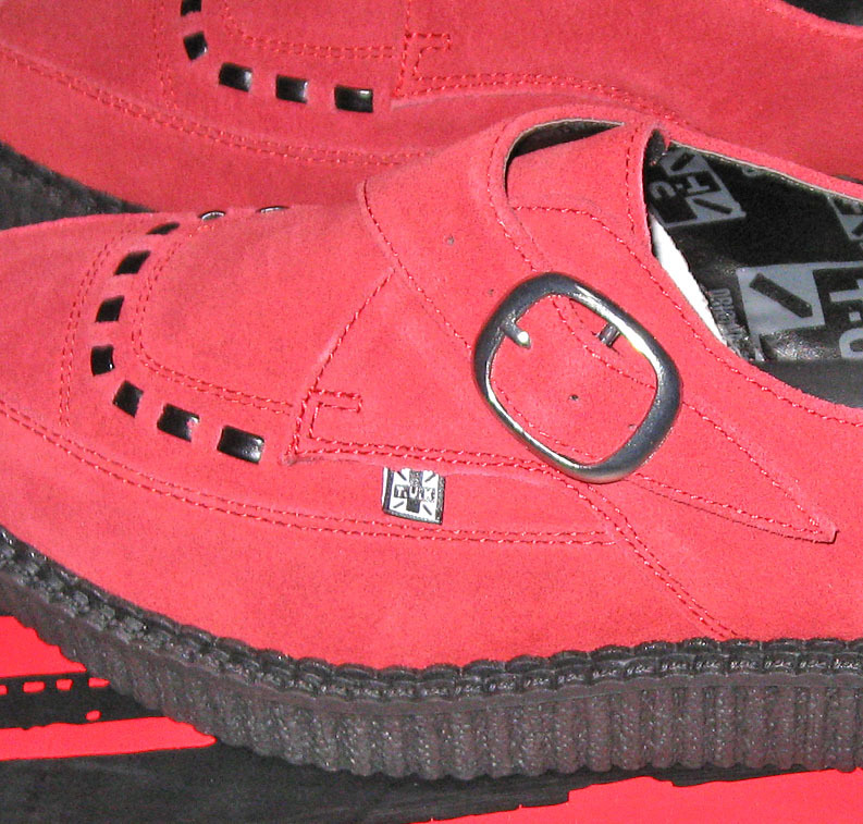 【未使用】T.U.K SHOES（ティーユーケー）■Red Suede Buckle Pointed Creeper Shoe ■US6/UK5(約24㎝程) [訳あり][デッドストック] _画像7