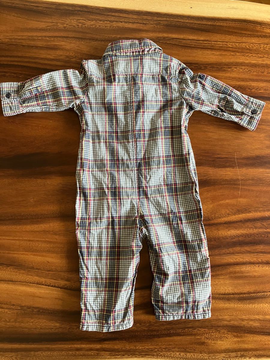 最終値下げ baby GAP チェックシャツロンパース ツナギ オールインワン