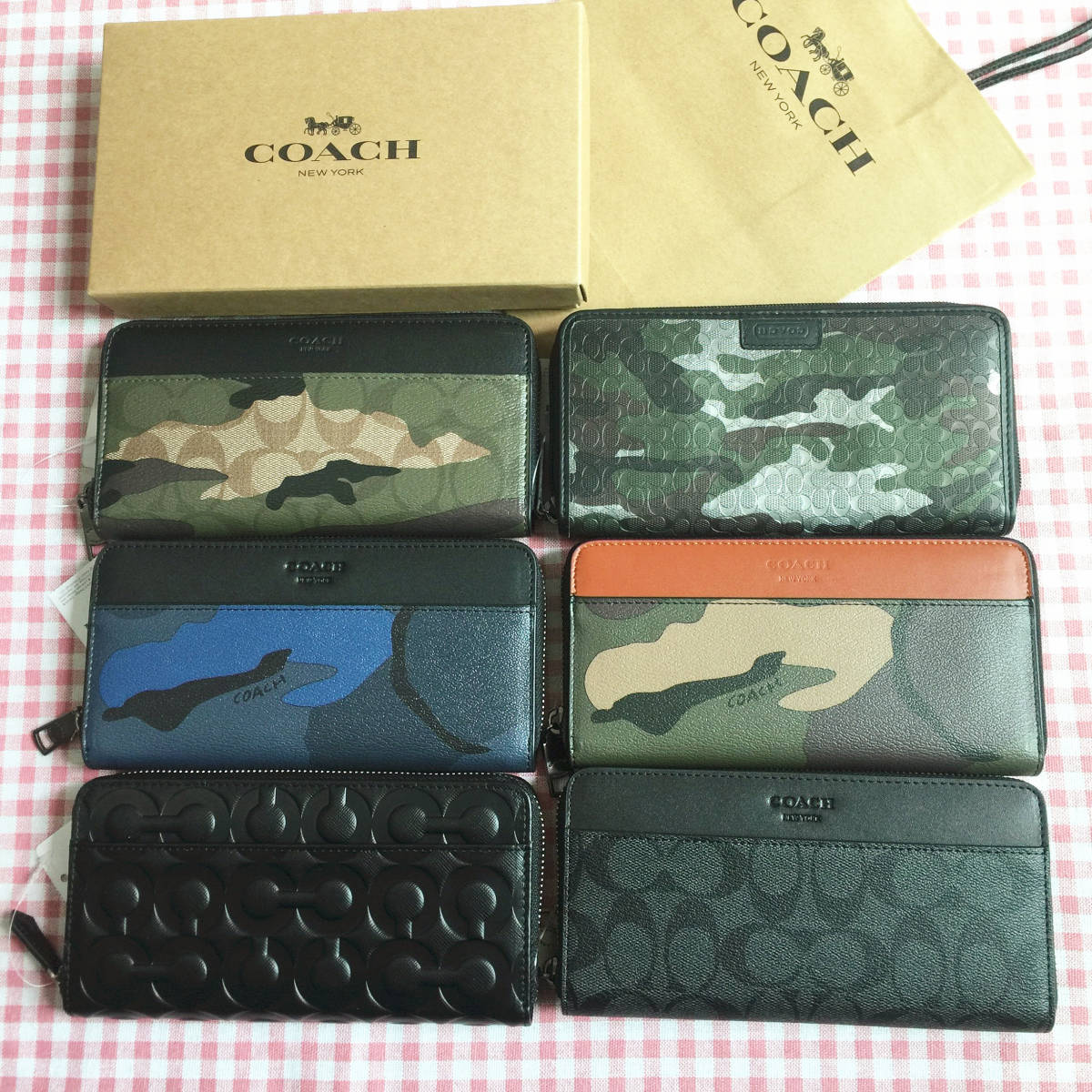 ◇まとめ売り◇6点 COACH財布 コーチ長財布 メンズ財布 新品未使用 箱