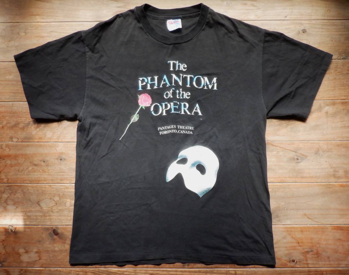 送料無料♪ビンテージ♪90's オペラ座の怪人 Tシャツ size L ミュージカル The PHANTOM of the OPERA ヘインズ  Hanes シングルステッチ古着