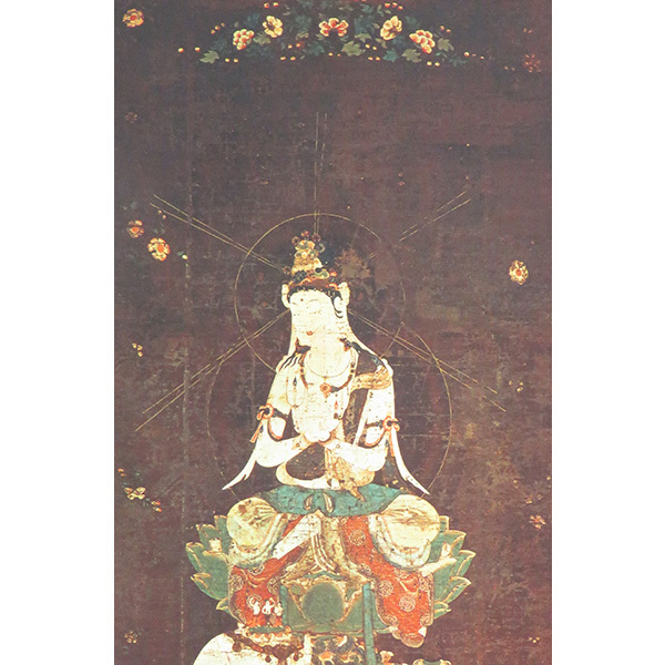 B-2758[. made ] national treasure *.... paper book@ coloring .. bodhisattva image hanging scroll / Buddhism fine art ...... . work Tokyo country . museum place book collection .