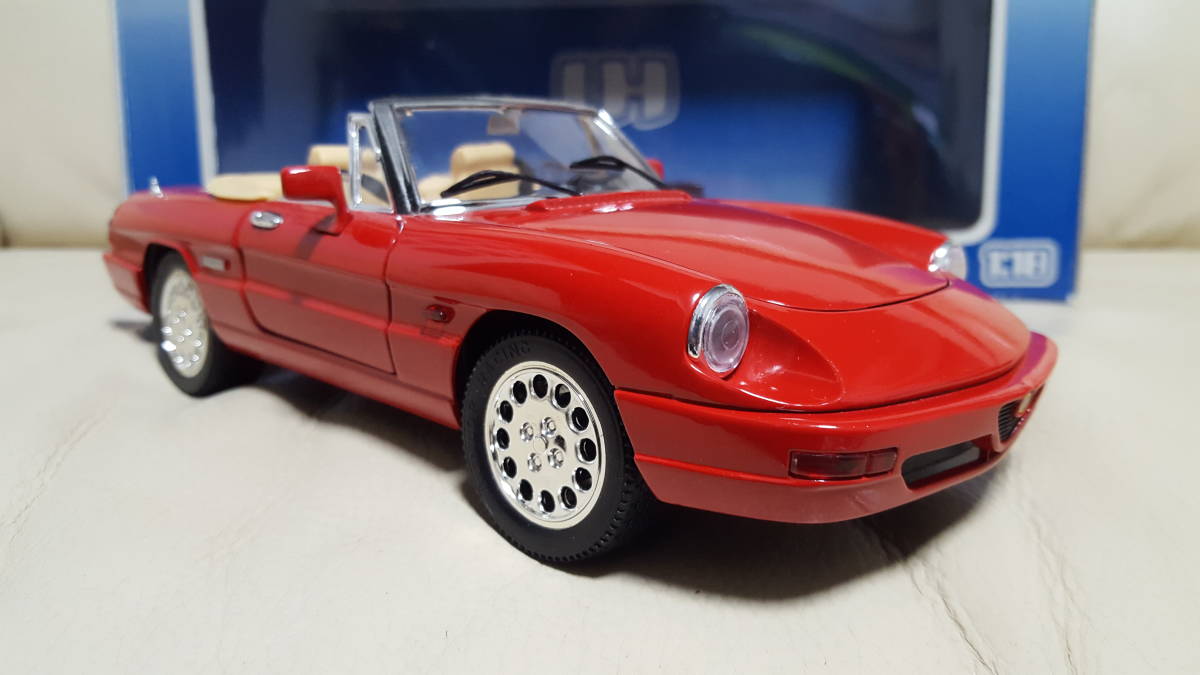 1/18★UH UNIVERSAL HOBBIES 京商★Alfa Romeo SPIDER 赤_画像4