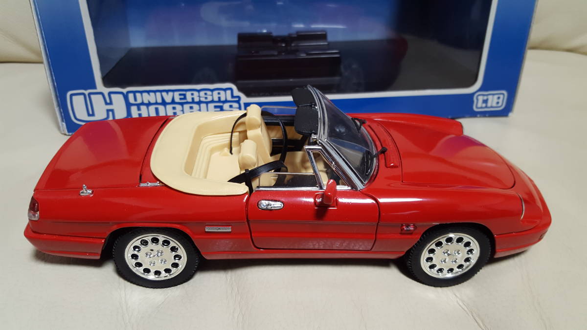 1/18★UH UNIVERSAL HOBBIES 京商★Alfa Romeo SPIDER 赤_画像5